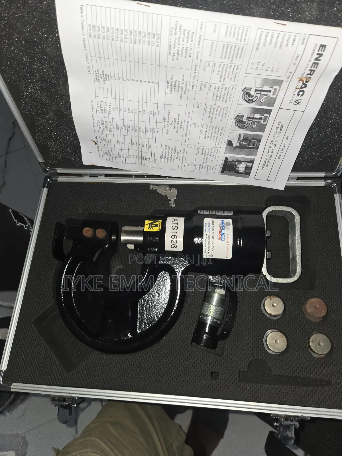 Enerpac Sp-35s Hydraulic Hole Punch Kit.