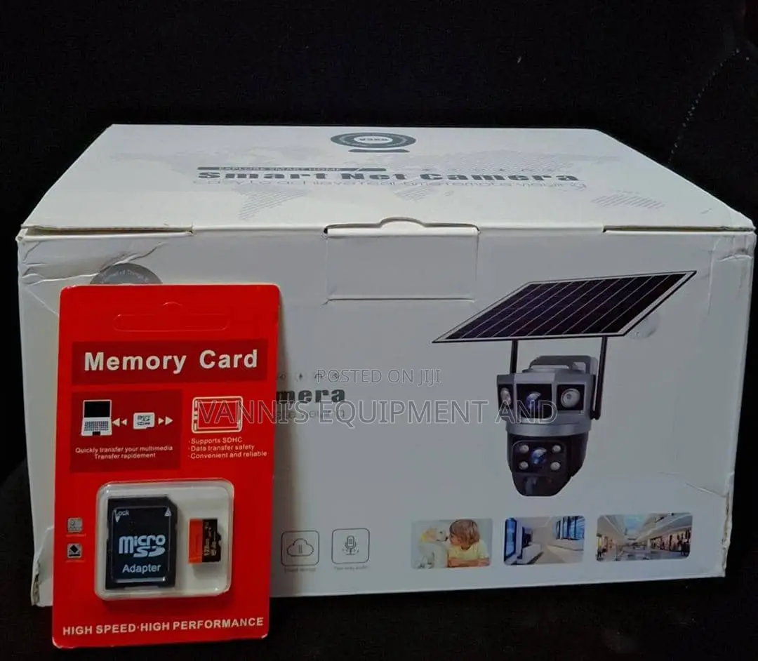 Dual-Lens Solar CCTV Camera + 128gb Memory Card (Full Set)