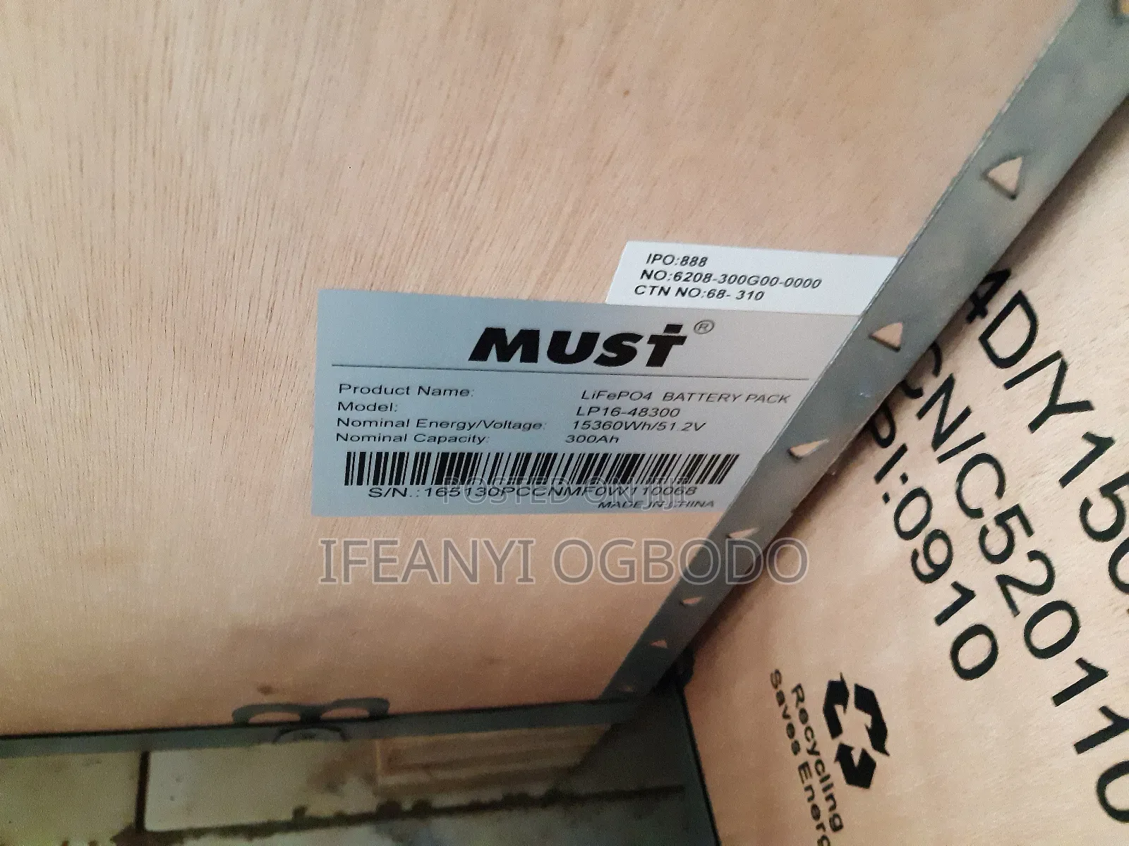 Must Lithium Battery 15kwh 51.2v