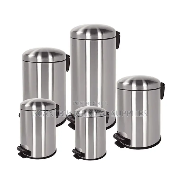 Compact Pedal Stainless Steel Trash Bin for Tight Spaces
