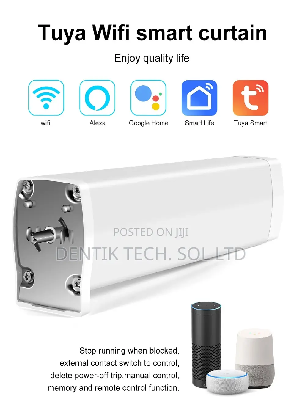 2.0 Nm Smart Tuya/Wifi Electric Smart Curtain Motor WTH Remote Control