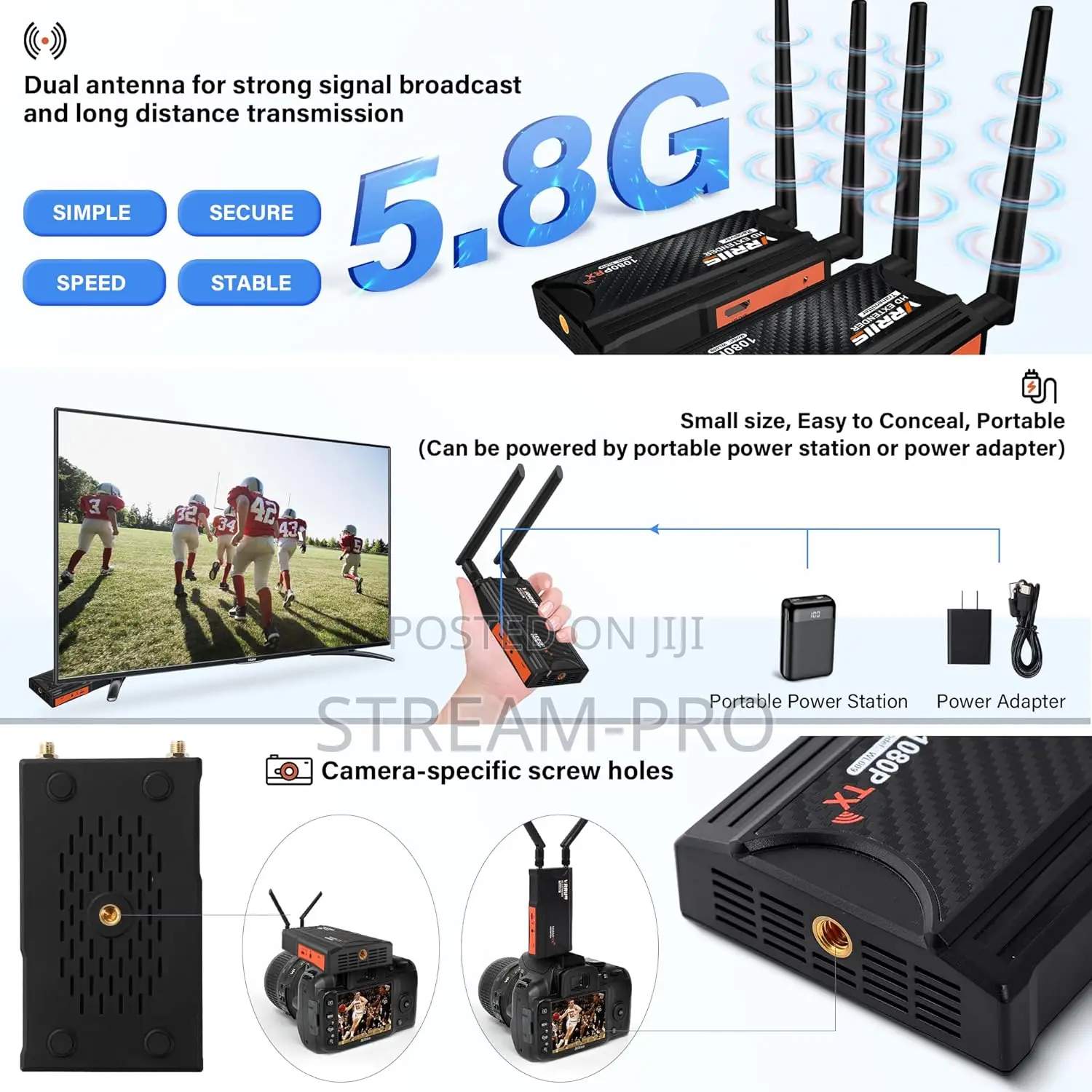 Bovbox Wireless Hdmi Transmitter and Receiver,250m(820ft)
