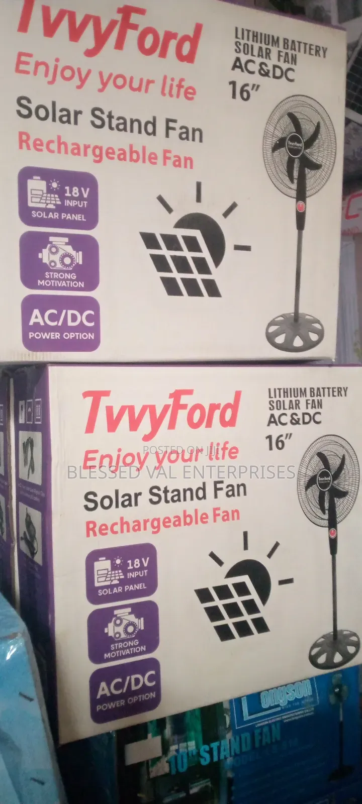 16 Inches Solar Rechargeable Stand Fan