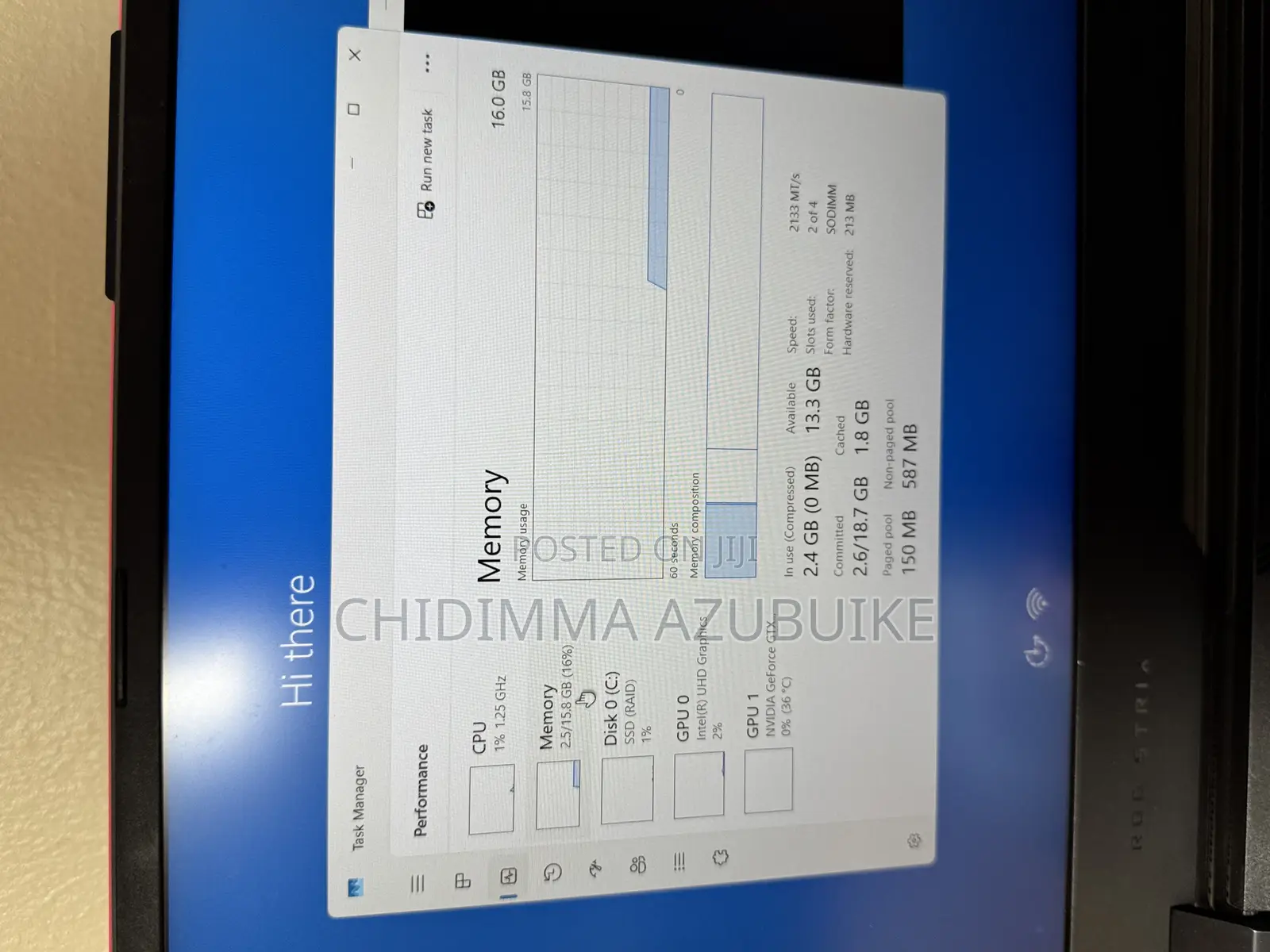Laptop Asus ROG Strix G15 8GB Intel Core i7 SSD 512GB