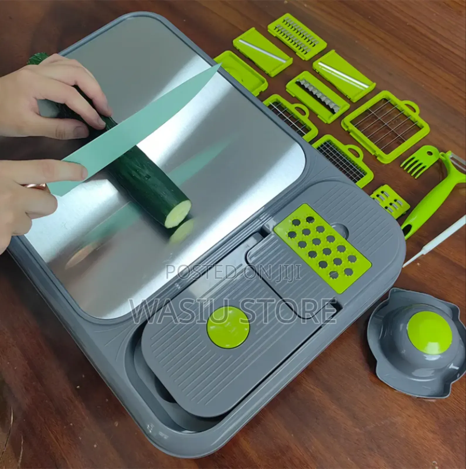 All-in-1 Veggie Cutter With Cutting Board, Vegetable and Onion Chopper