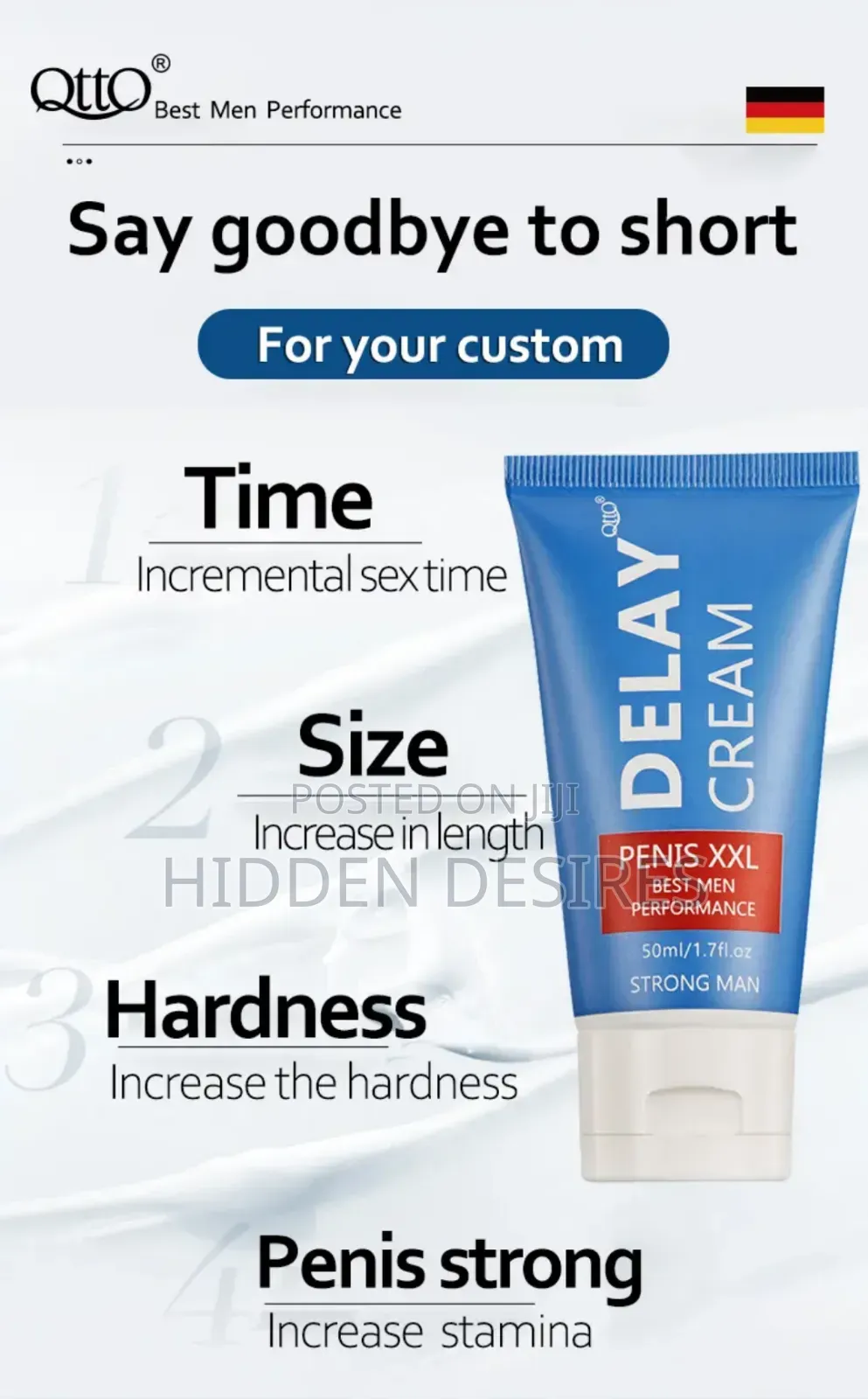 Strong Man Delay Cream -XXL