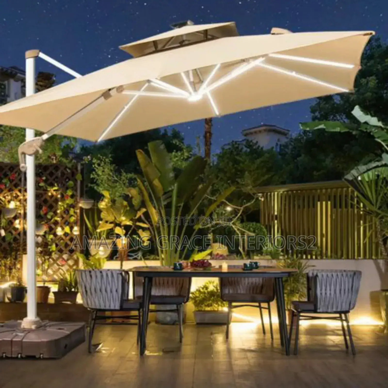 Large Outdoor Sunshade Solar Umbrellas- Khaki