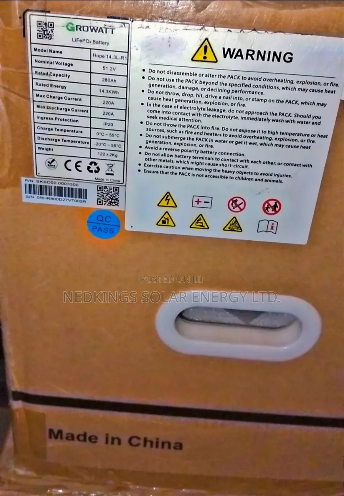 Growatt 14.3kwh 51.2v Lithium Battery