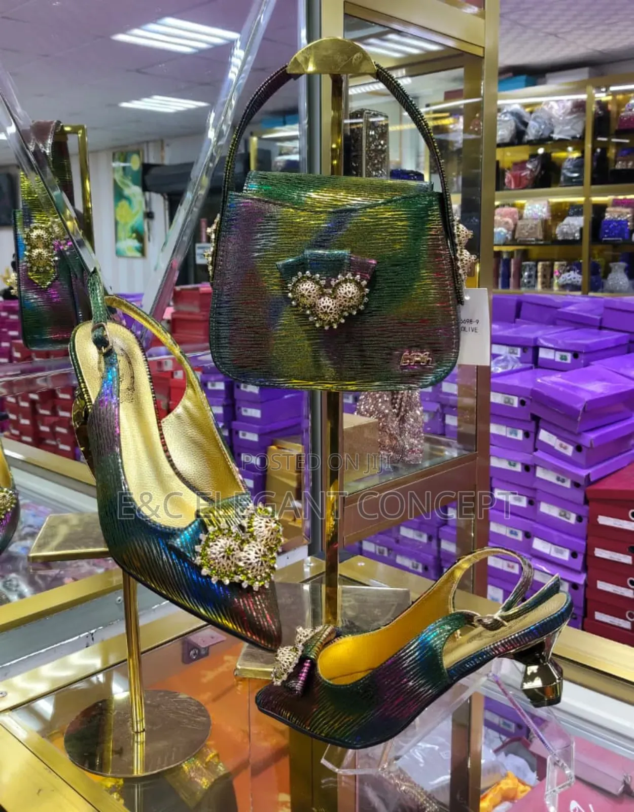 Classy Italian Leather Slippers and Bag