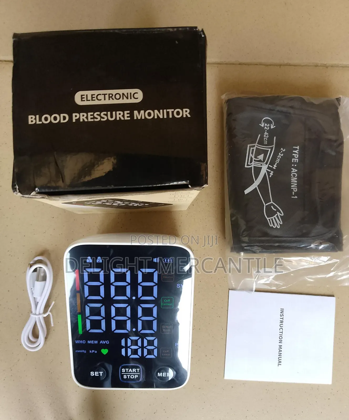 Innovation Rechargeable Led Light Arm Blood Pressure Monitor