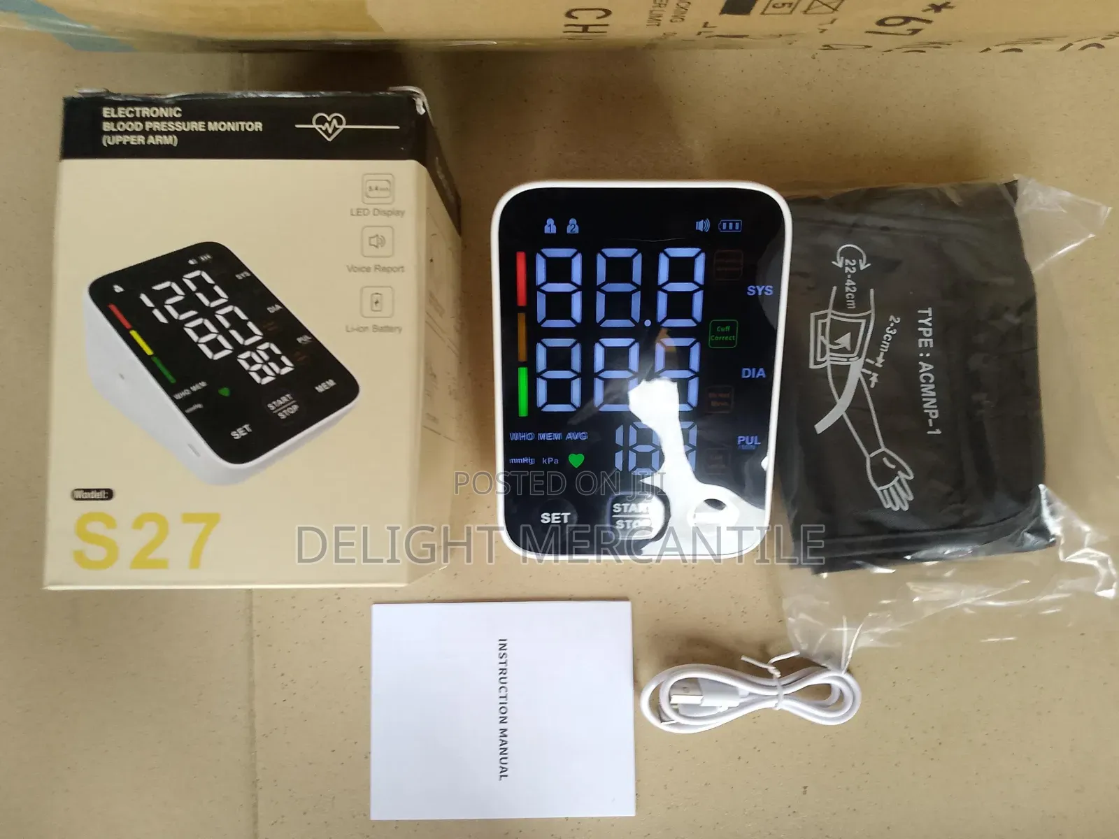 Innovation Rechargeable Led Light Arm Blood Pressure Monitor