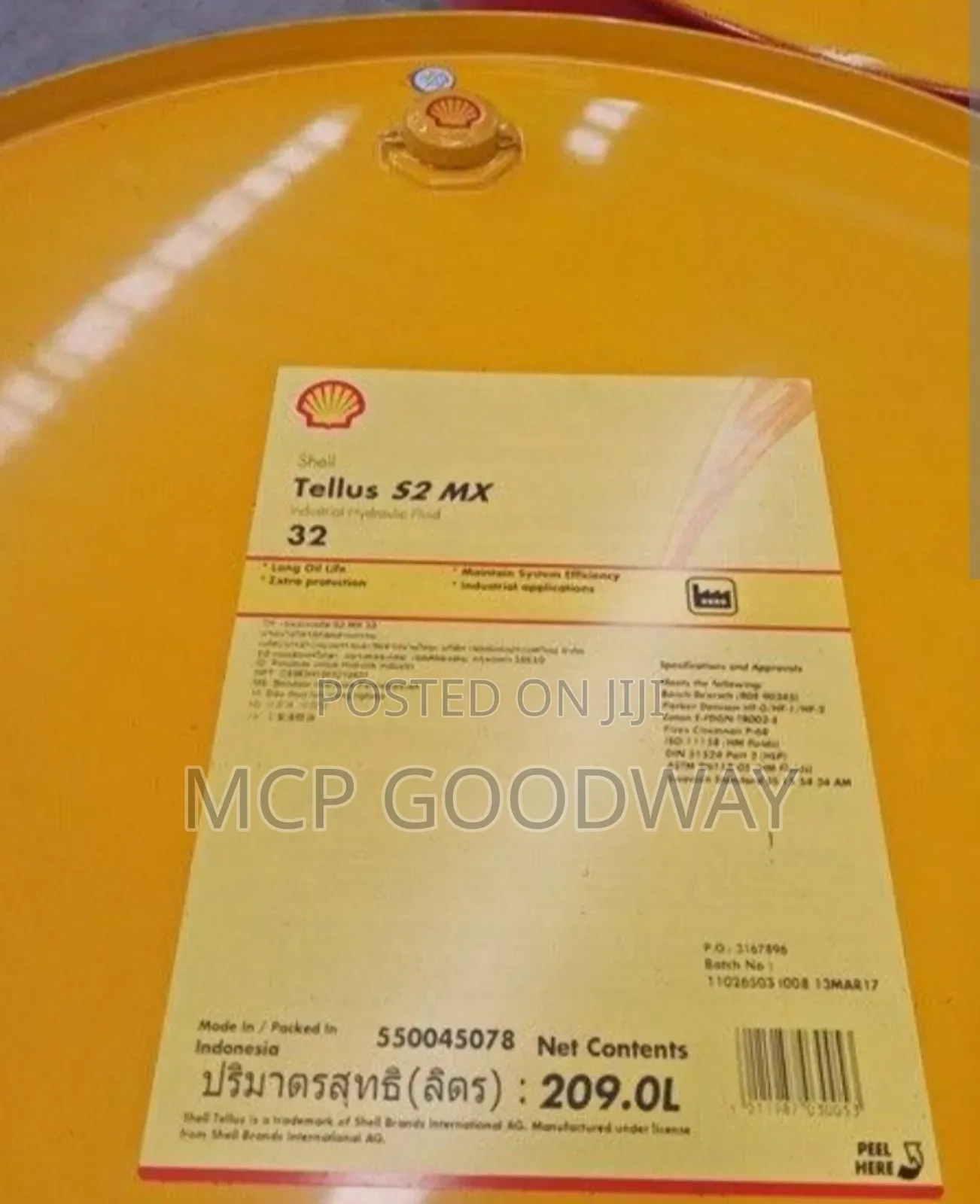 Shell Tellus S2 Mx 32 Hydraulic Fluid 209l