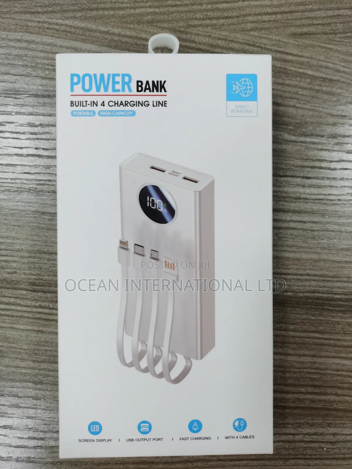CGN Powerbank Built-in 4 Charging Lines Portable High Capacity