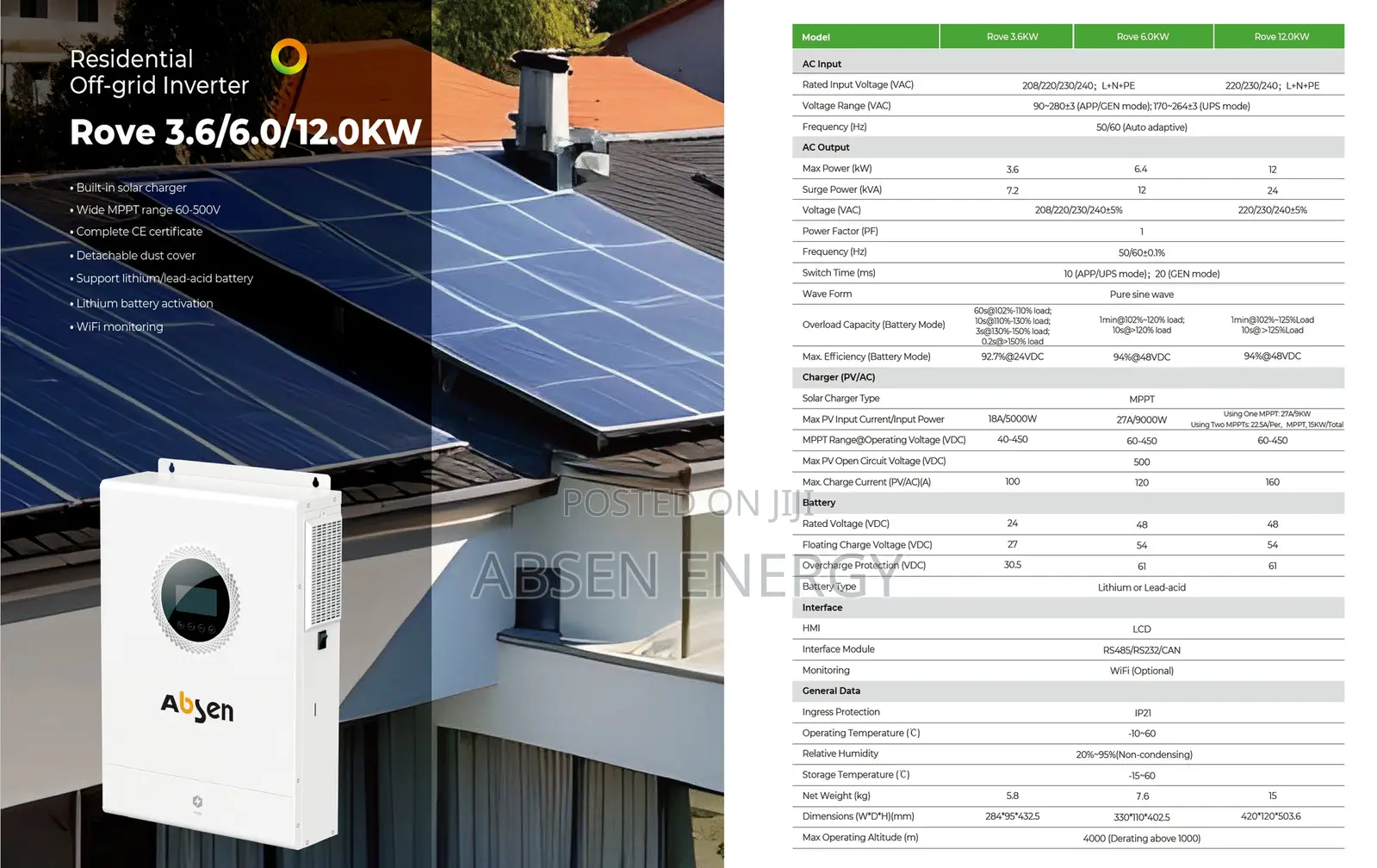 Rove 6 - 6kw Off Grid Hybrid Inverter