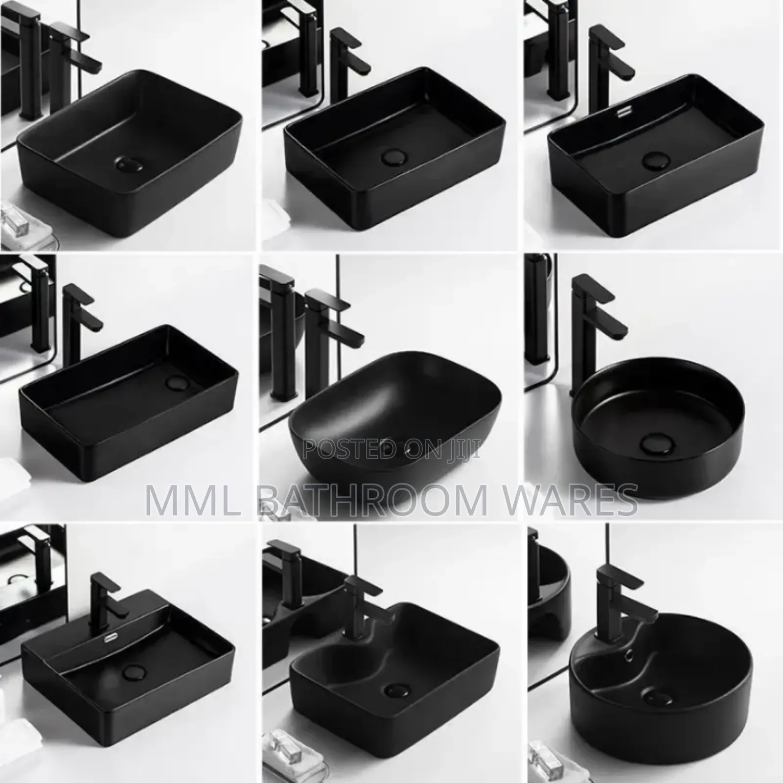 Modern Black Ceramic Countertop Basin