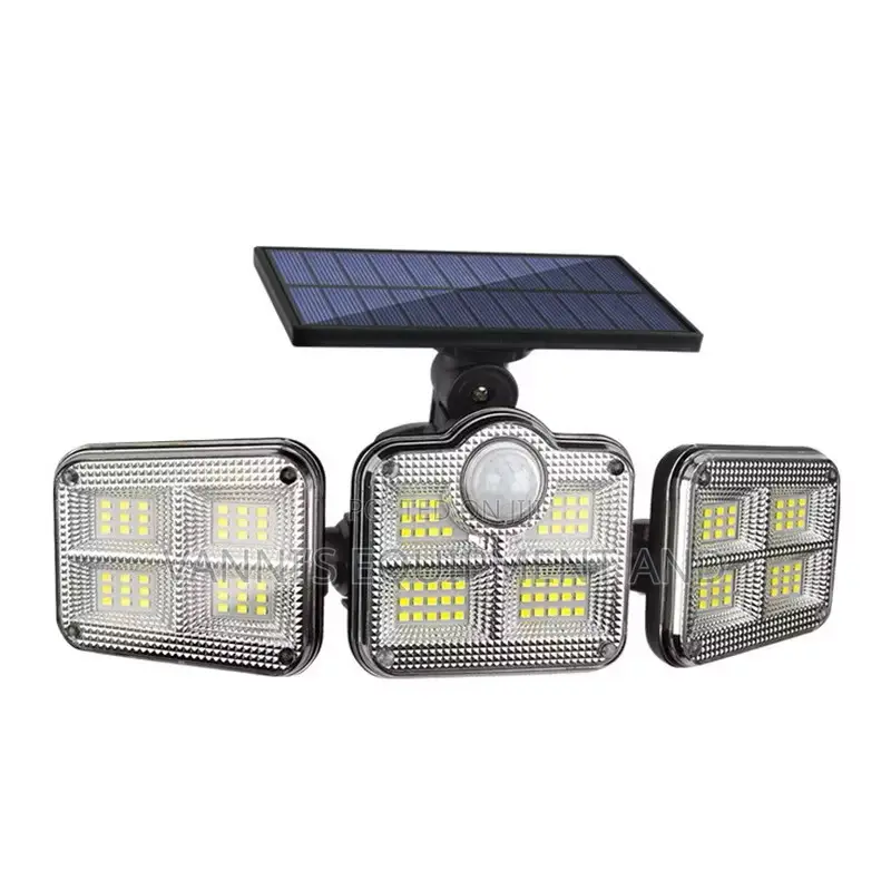 Tri-Head Wide-Angle Solar Security Floodlight (122 Led)
