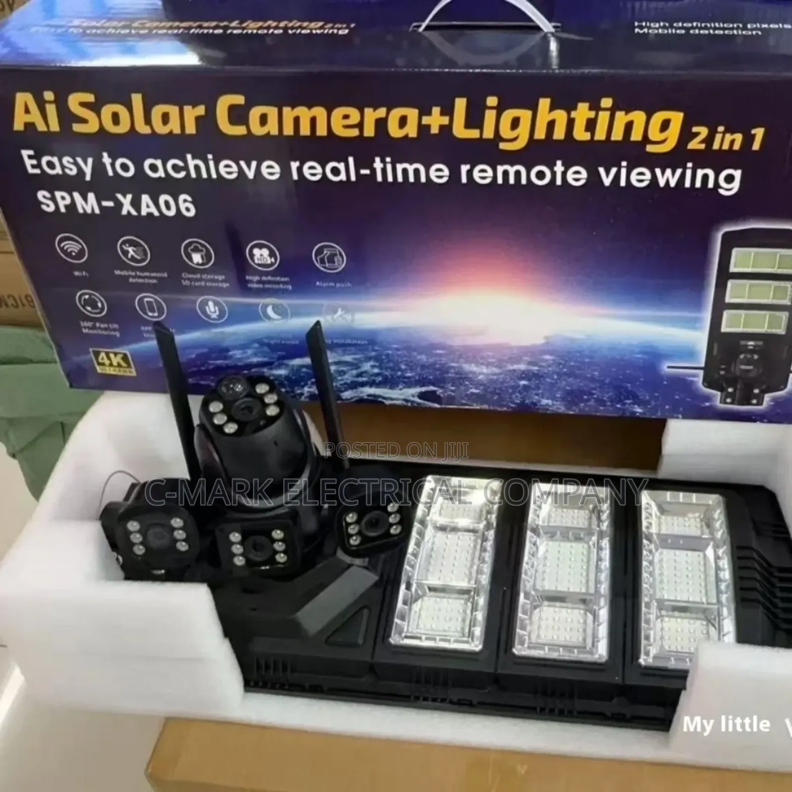 Ip 65 Solar Street Light 2000w With 3 Lens Camera 9mp 4g Monitoring La