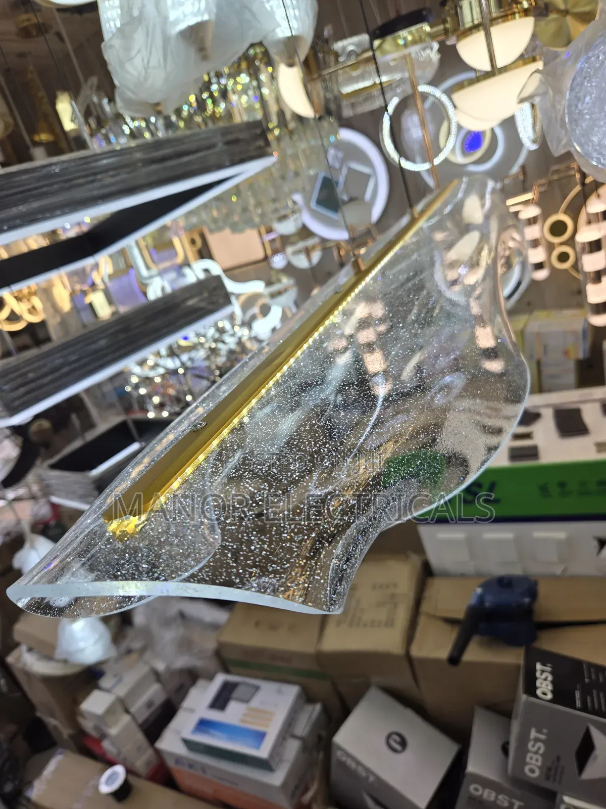 Luxury 3-Color Crystal Dot Chandelier – Transparent Gold Design