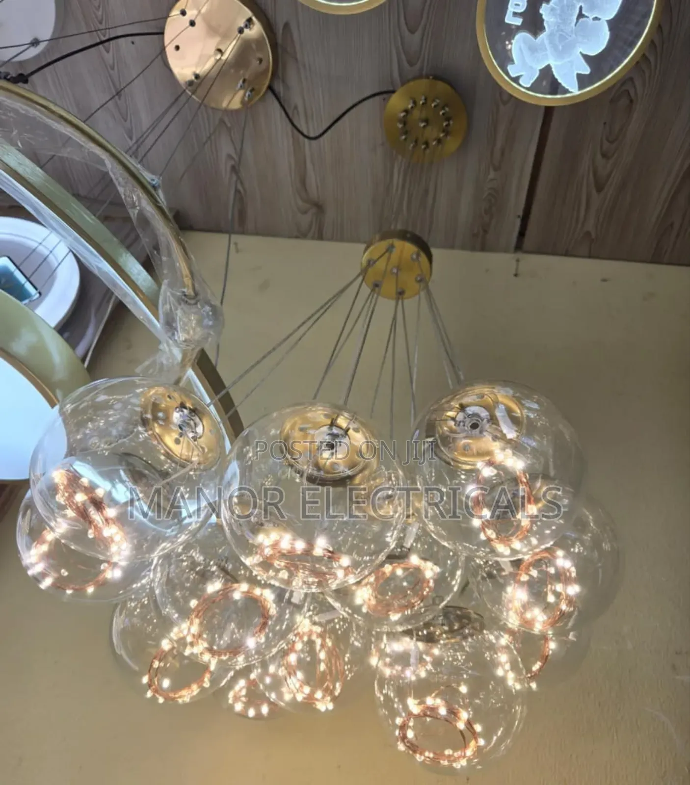 Transparent Glass Chandelier Wit Crystal Inner Light Modern Luxury Led