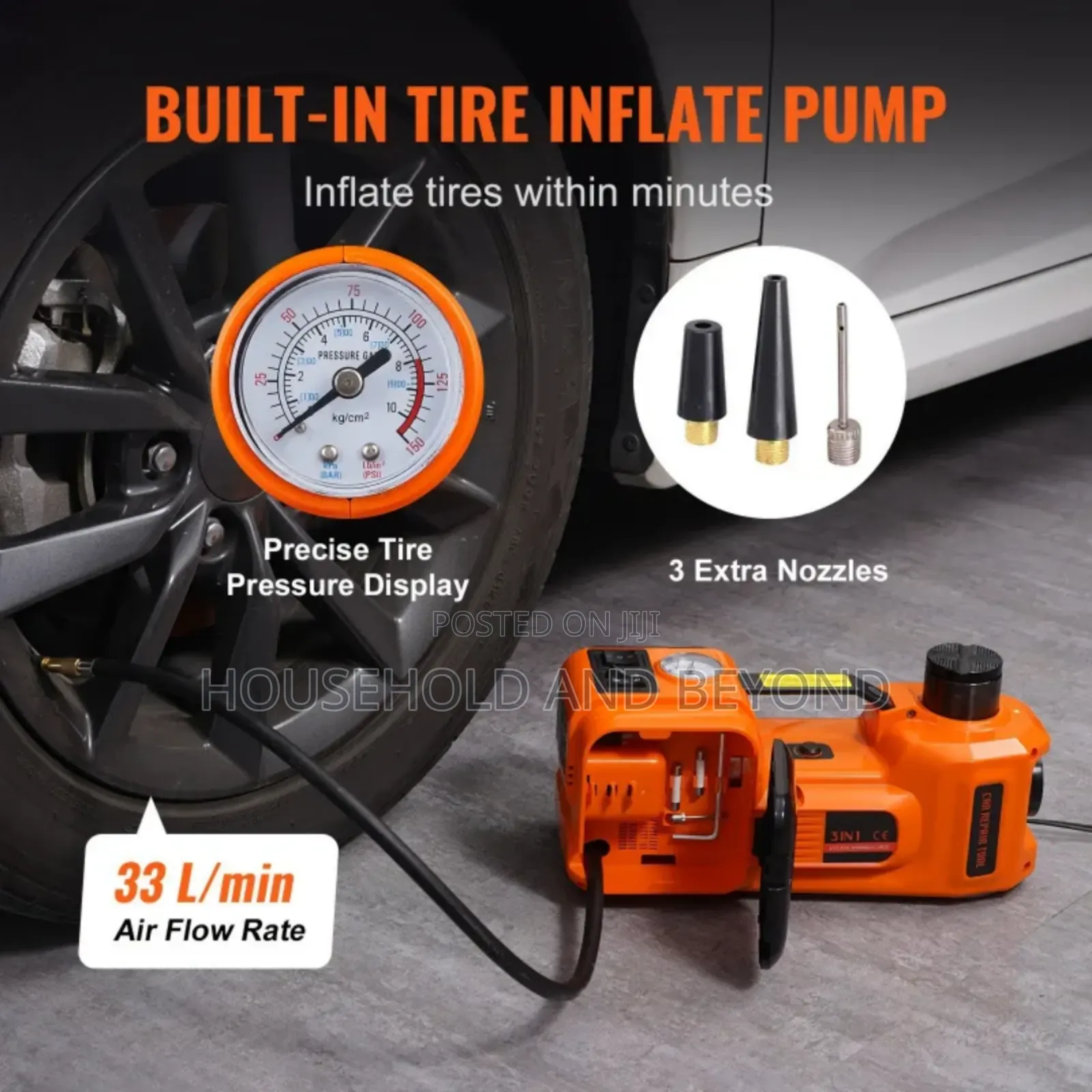 5 In 1 Car Electric Repair Kit Automatic Jack Air Pump