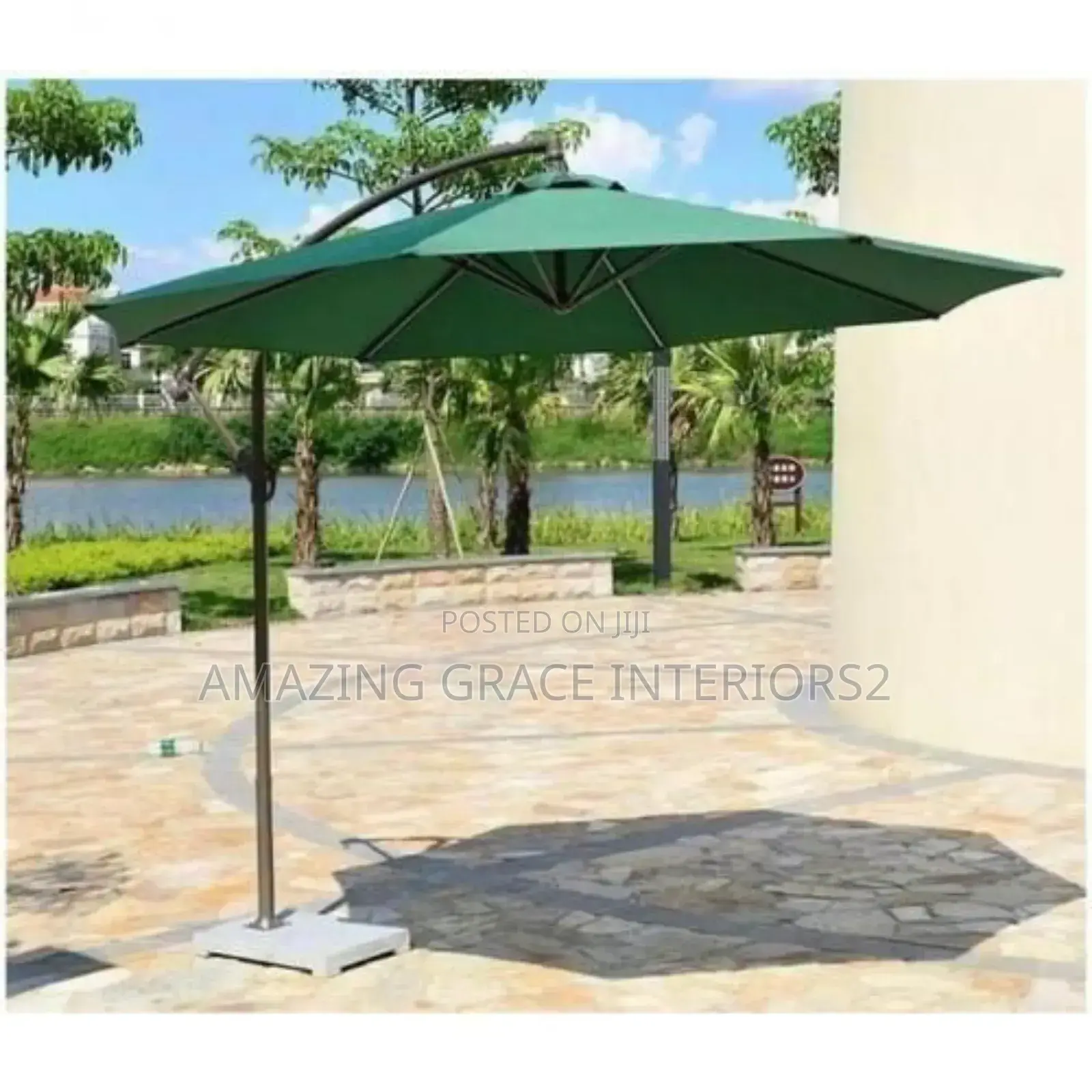 Garden Umbrella Cantilever Support With Marble Base