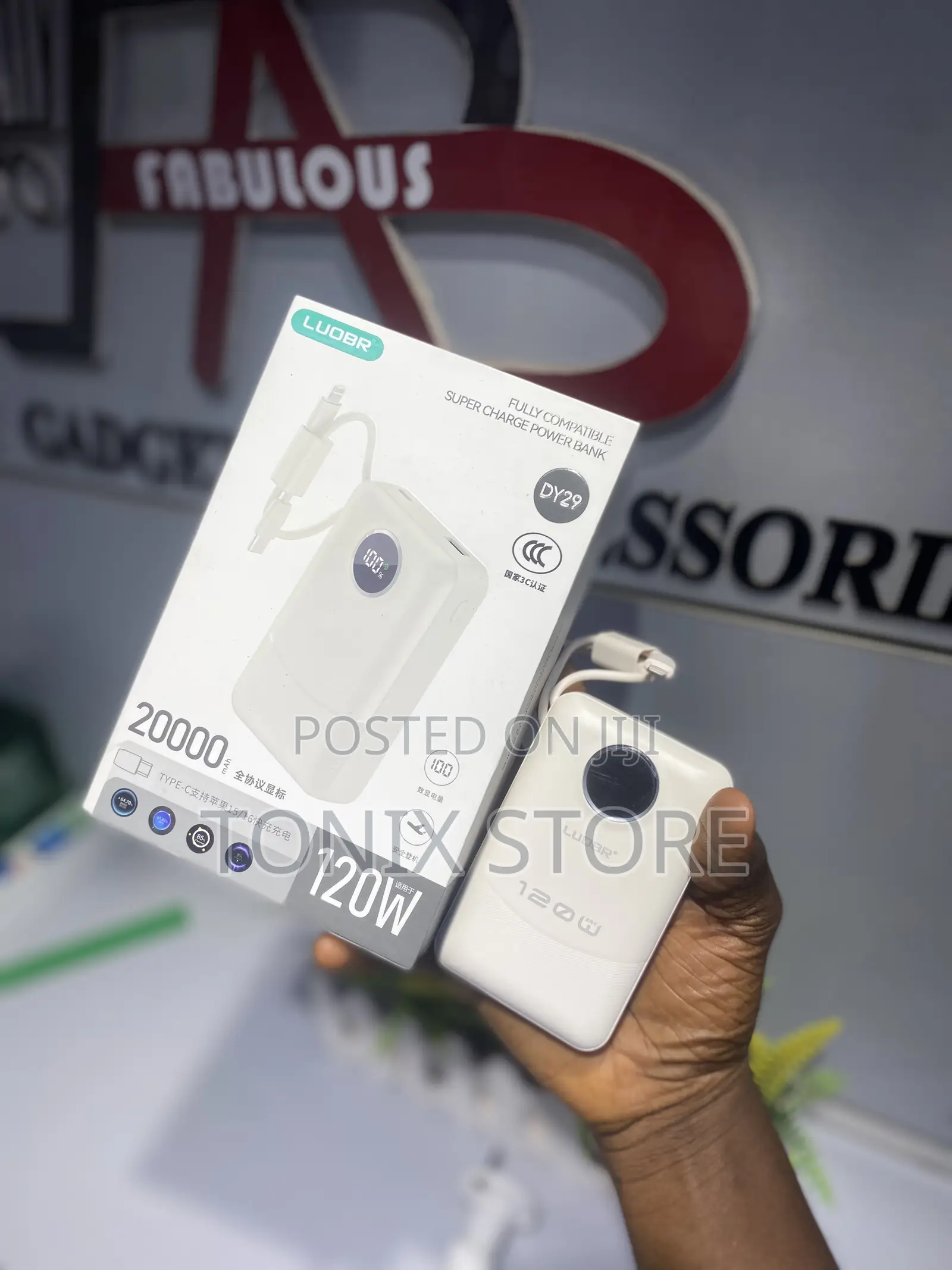 Ludbr 120w 20,000mah Powerbank With Inbuilt Cable