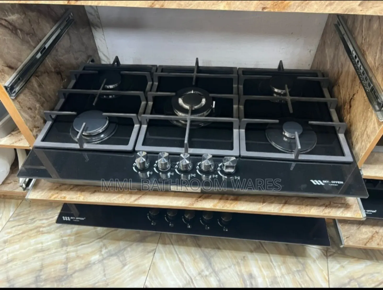 Inbuilt Gas Cooker 60 by 90cm 5 Burner Gas Cooker