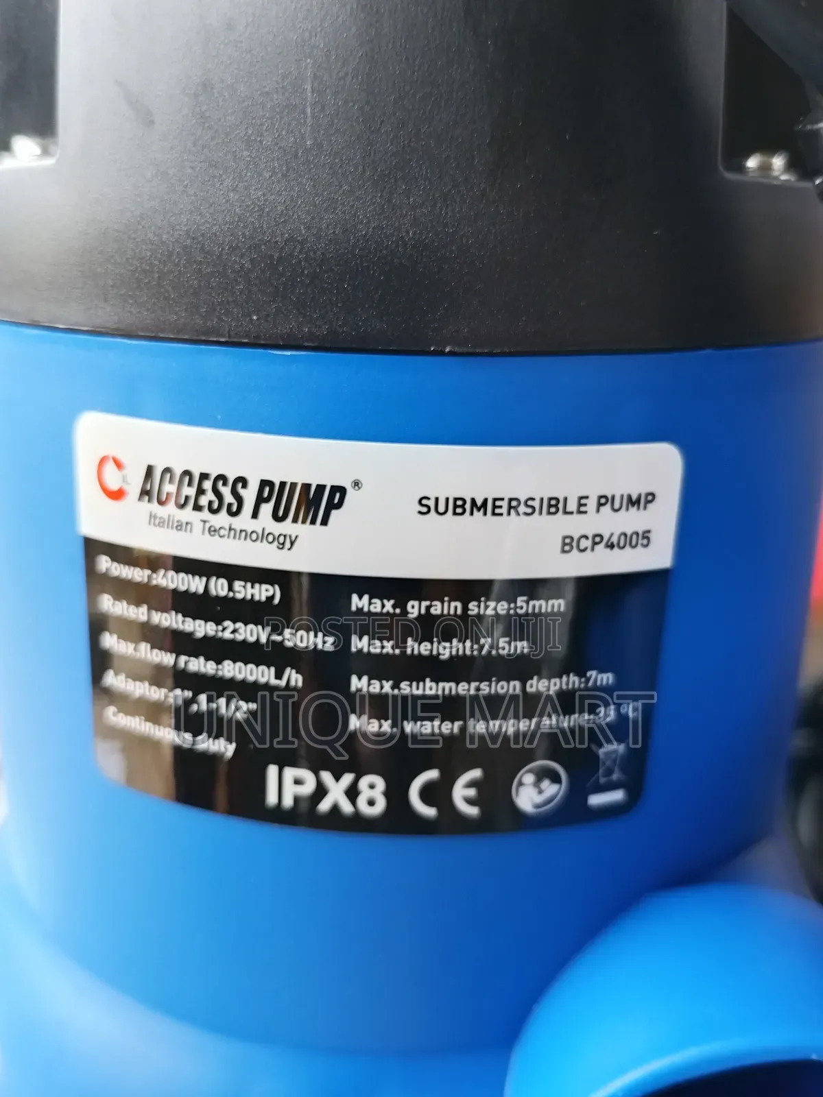 0.5hp Fountain Submersible Pump. Brand:Access