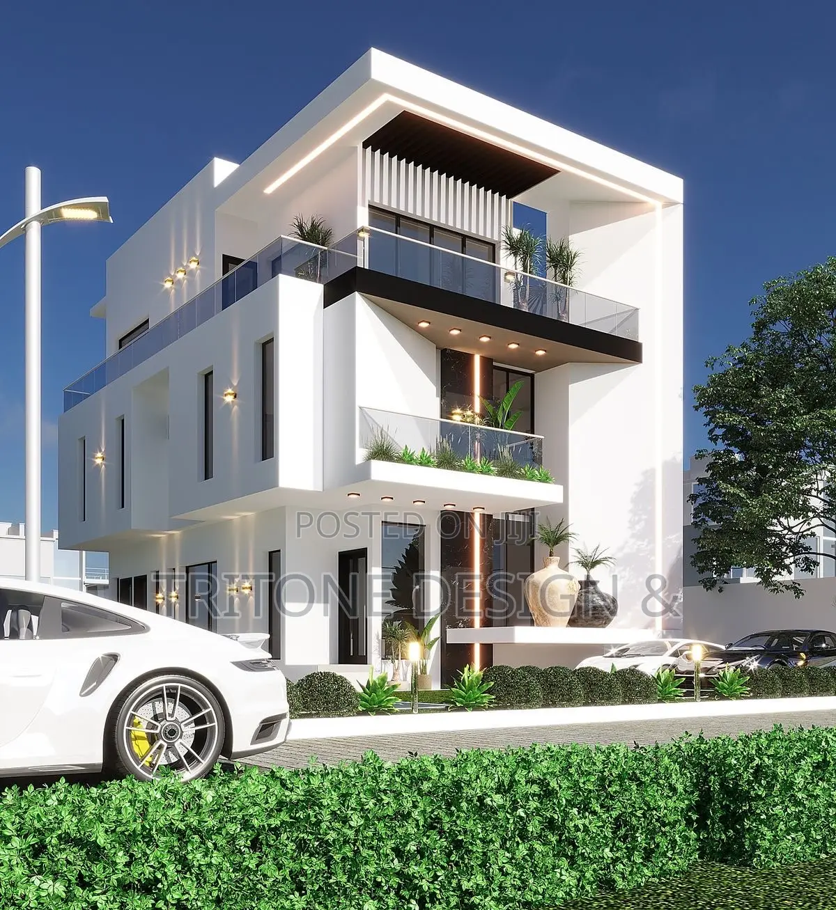 Architectural Design of a 5 Bedroom Duplex With Bq