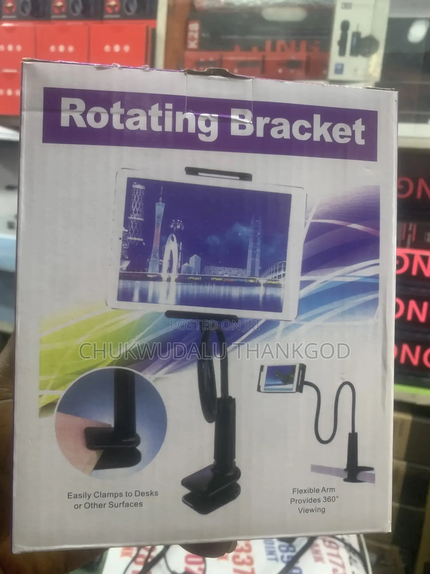 Rotating Bracket Flexible Provides 360 Viewing for Phones and Tablet