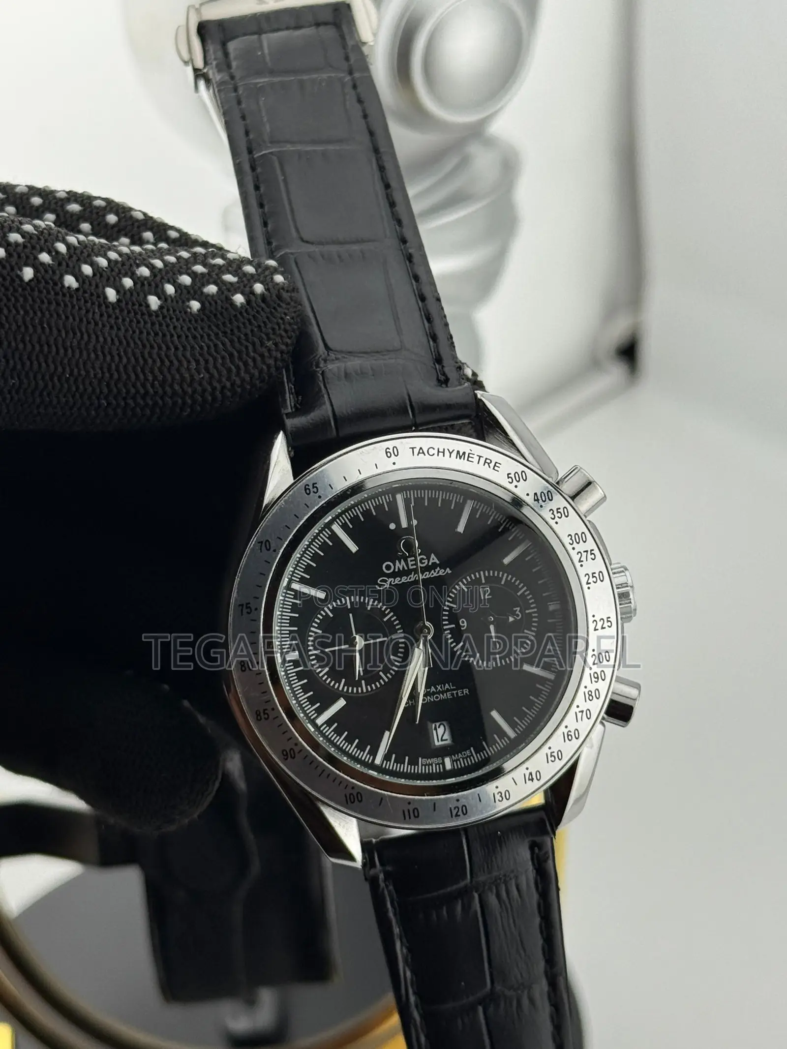 Omega Chronographic Leather Wristwatch