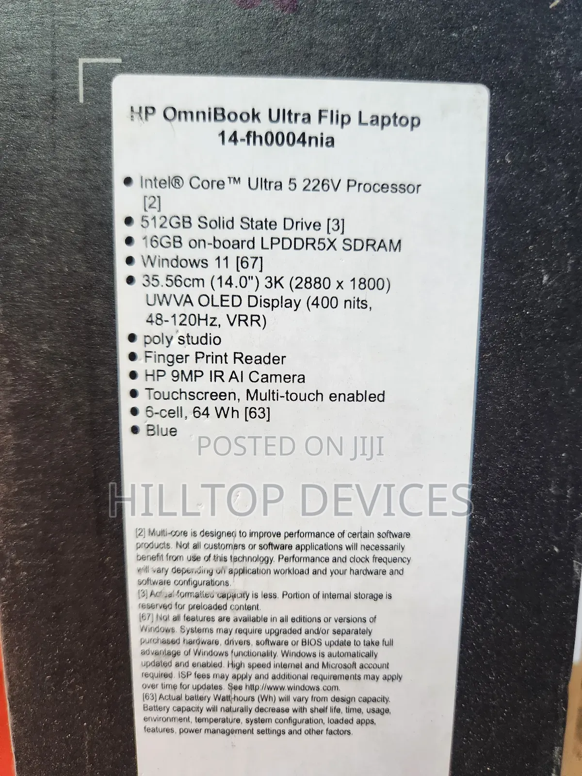 New Laptop HP OmniBook Ultra Flip 14" 16GB Intel Core Ultra 5 SSD 512GB