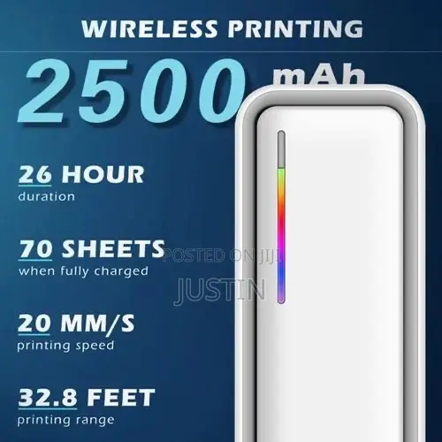 A4 Portable Inkless Wireless Printer for Indoor and Outdoor Use