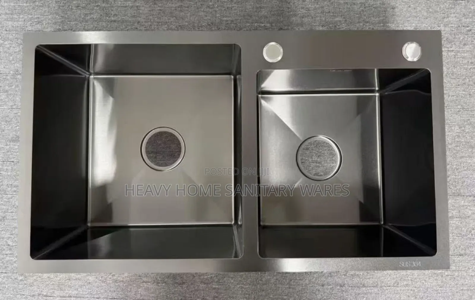 Black Kitchen Sink Double Bowl B33