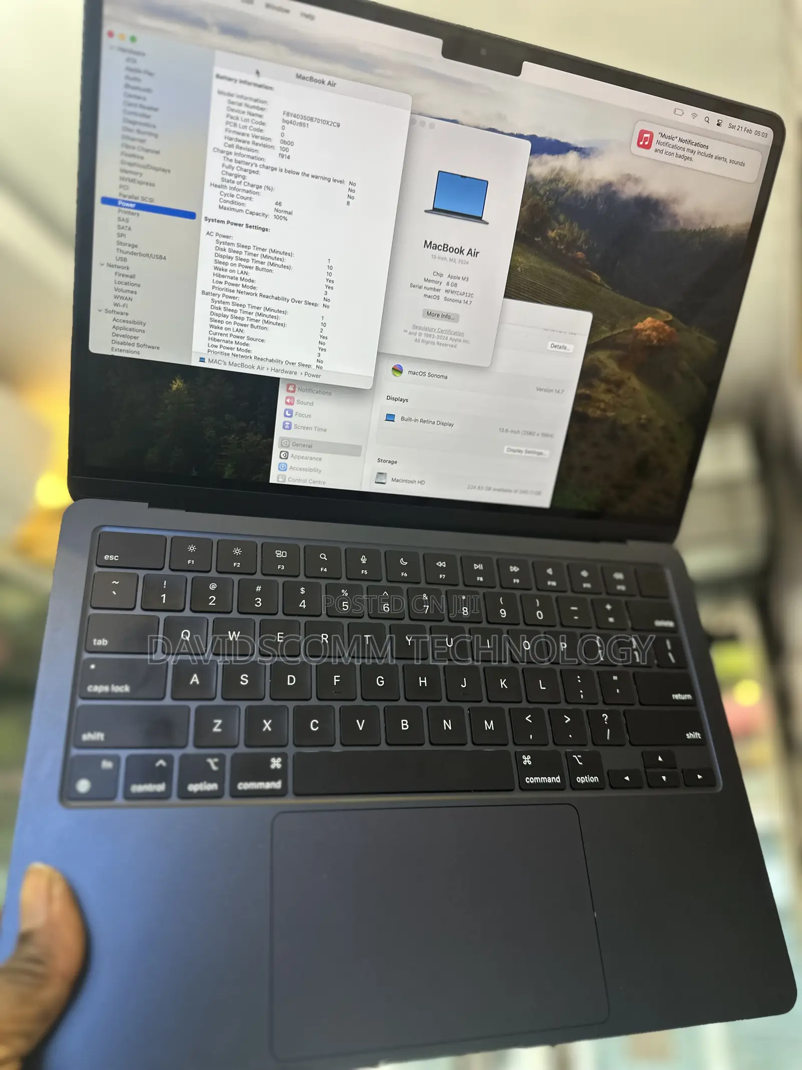 Laptop Apple MacBook Air 2024 M3 13-inch 8GB Apple M3 SSD 256GB