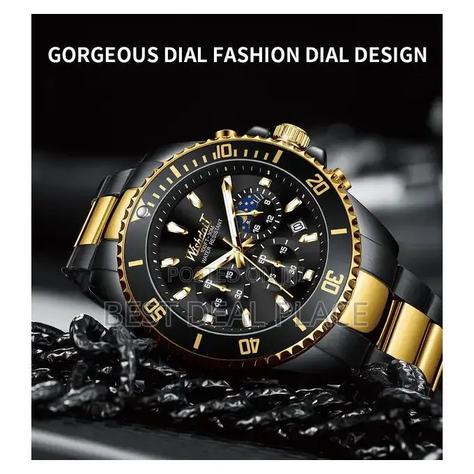 Wishdoit Men Sport Waterproof Luminous Stainless Steel Watch