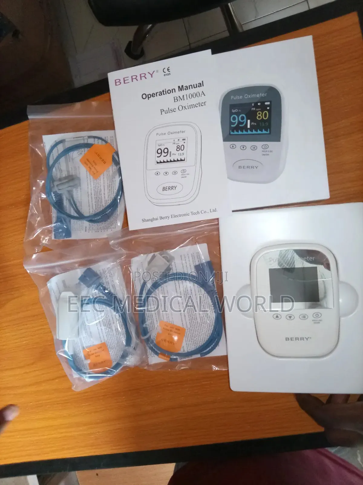 Berry Pulse Oximeter With 3 Spo2 Probe