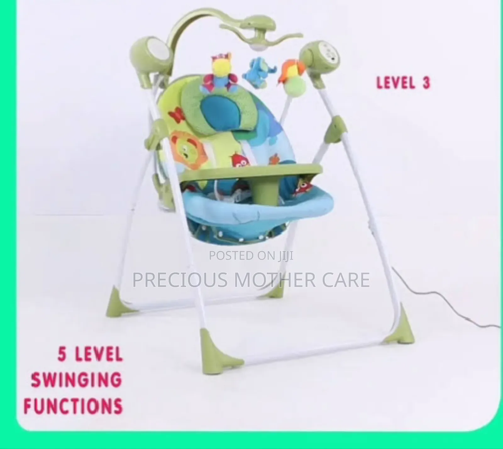 Baby Electric Music Foldable Swing With Comfortable Seat and and Tray