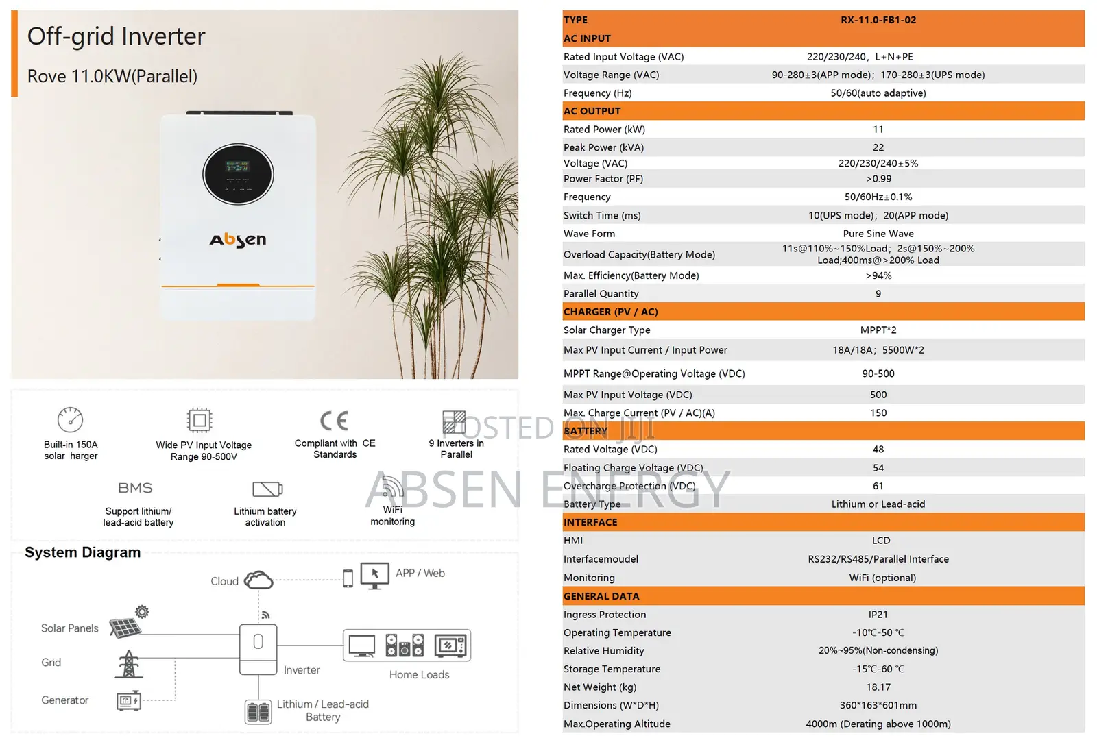 Rove 11 - 11 Kw Off-Grid Hybrid Inverter