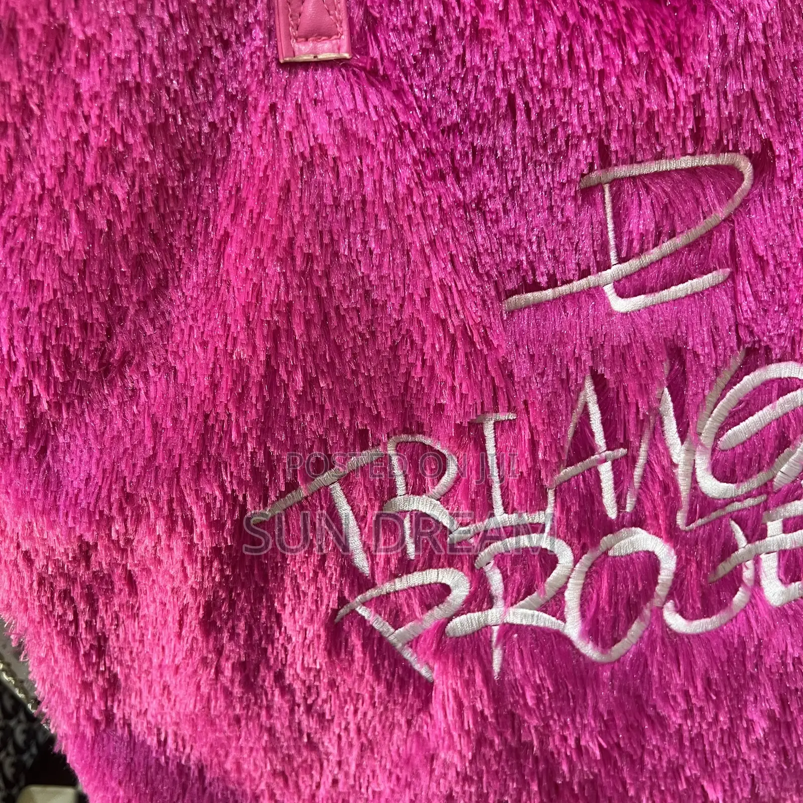 Pink Tote Bag Furry Bags Lady Handbag
