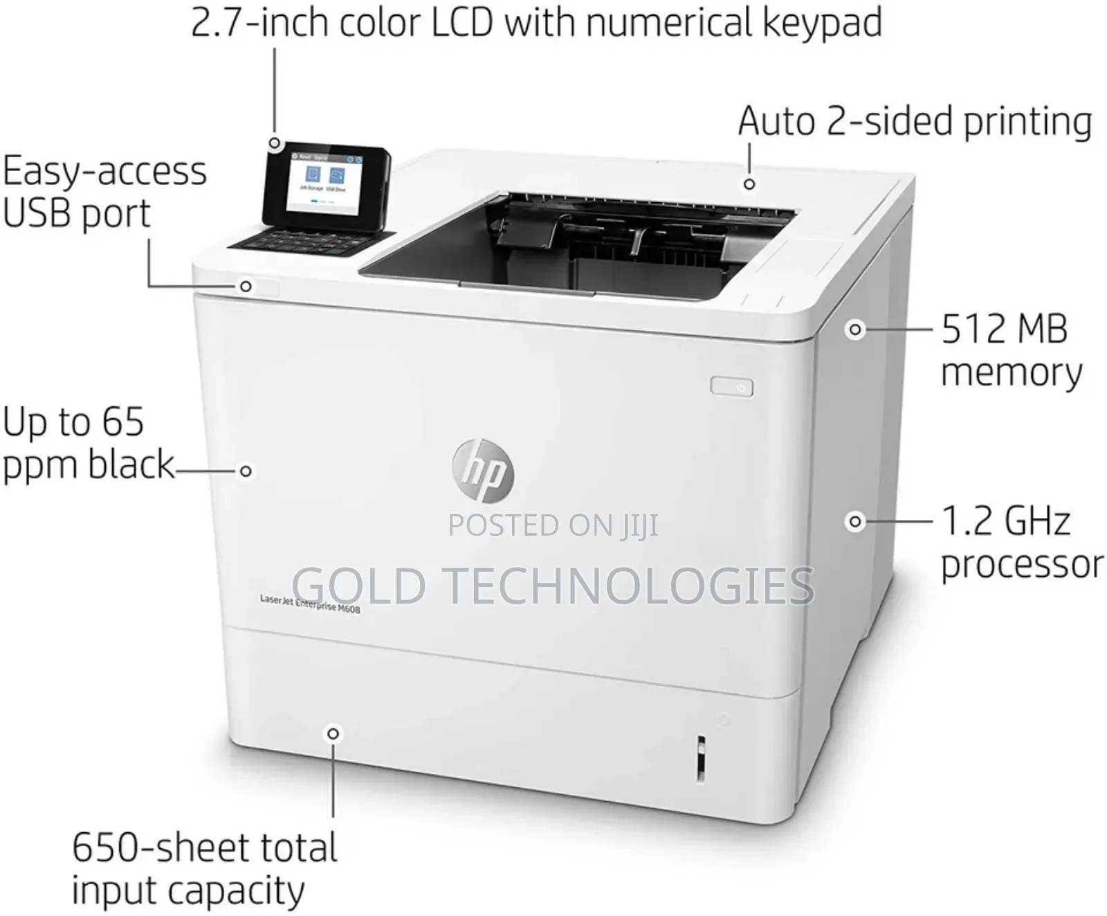 Monochrome Laserjet Heavy Duty Printer Hp M608 Enterprise Workgroup