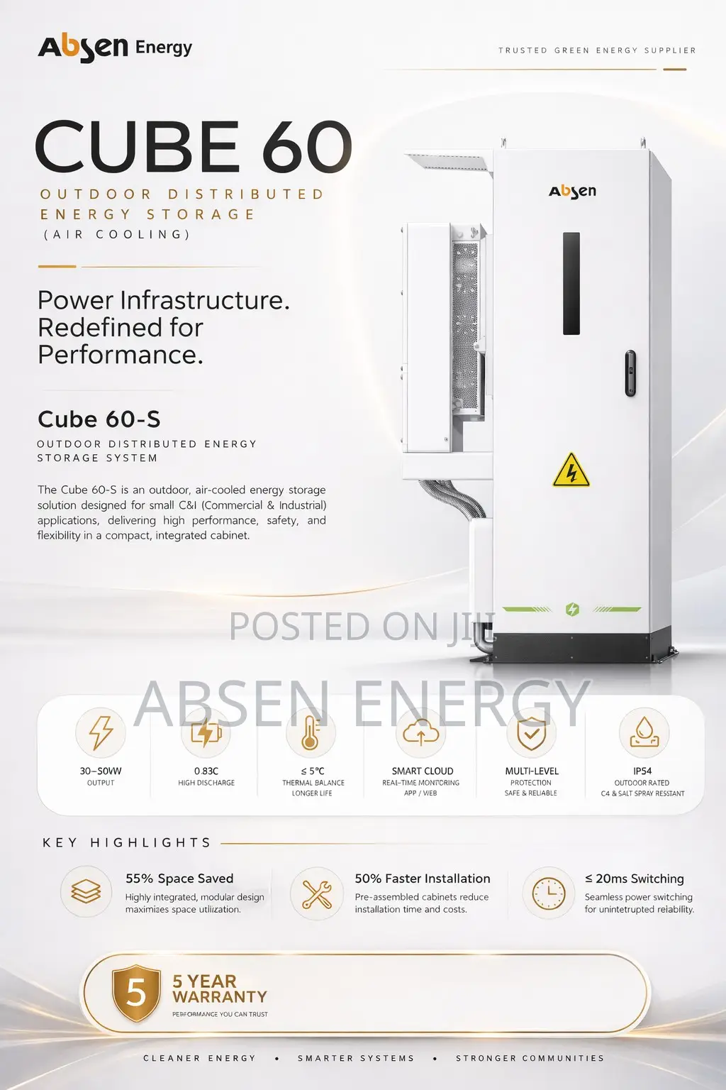 Cube 60 - 50kw + 60kwh Out Door All in One Unit