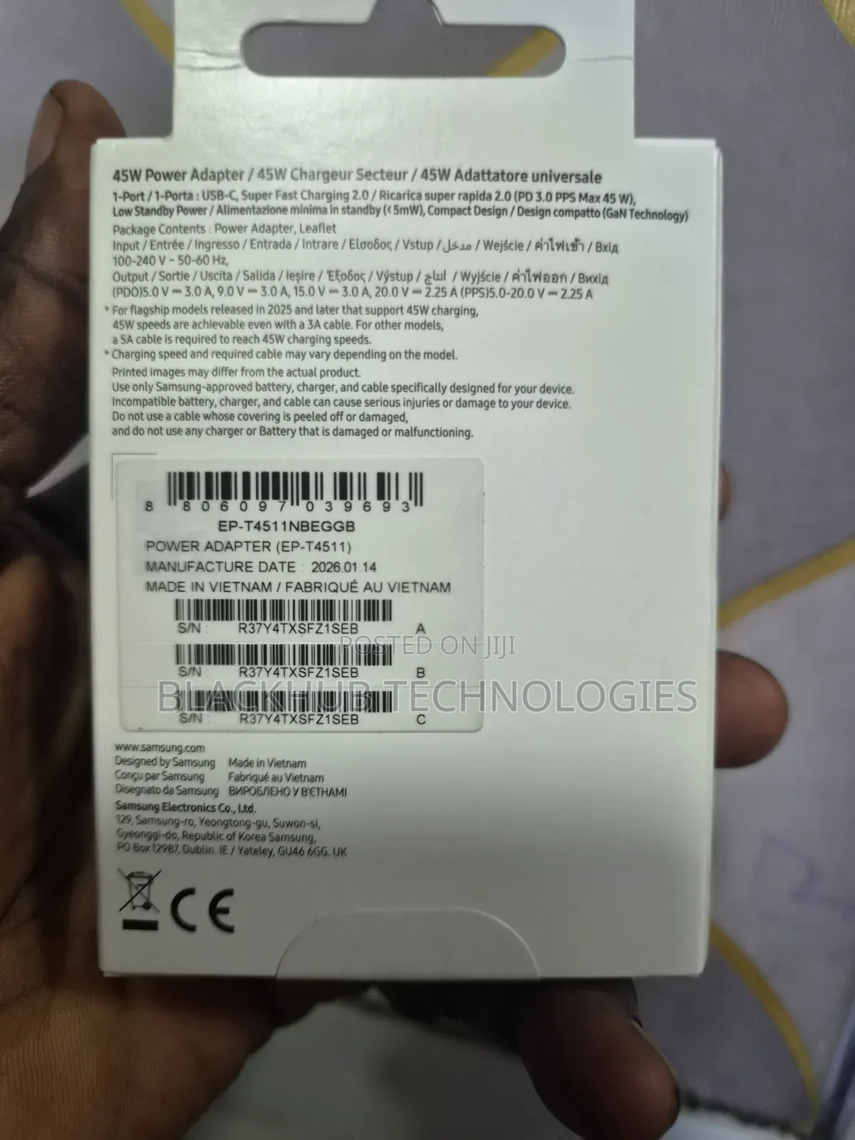Samsung 45w Power Adapter Without Cable Low Standby
