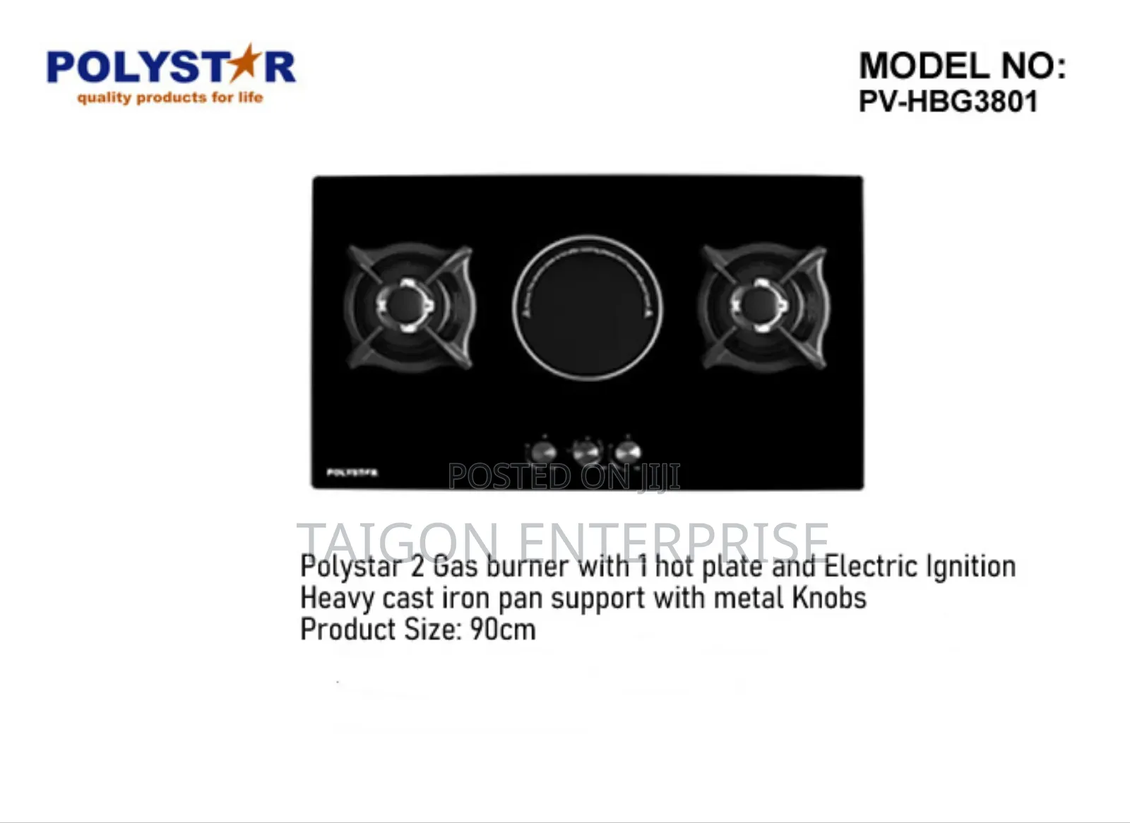 2;Burners Gas And 1 Electric Cooker