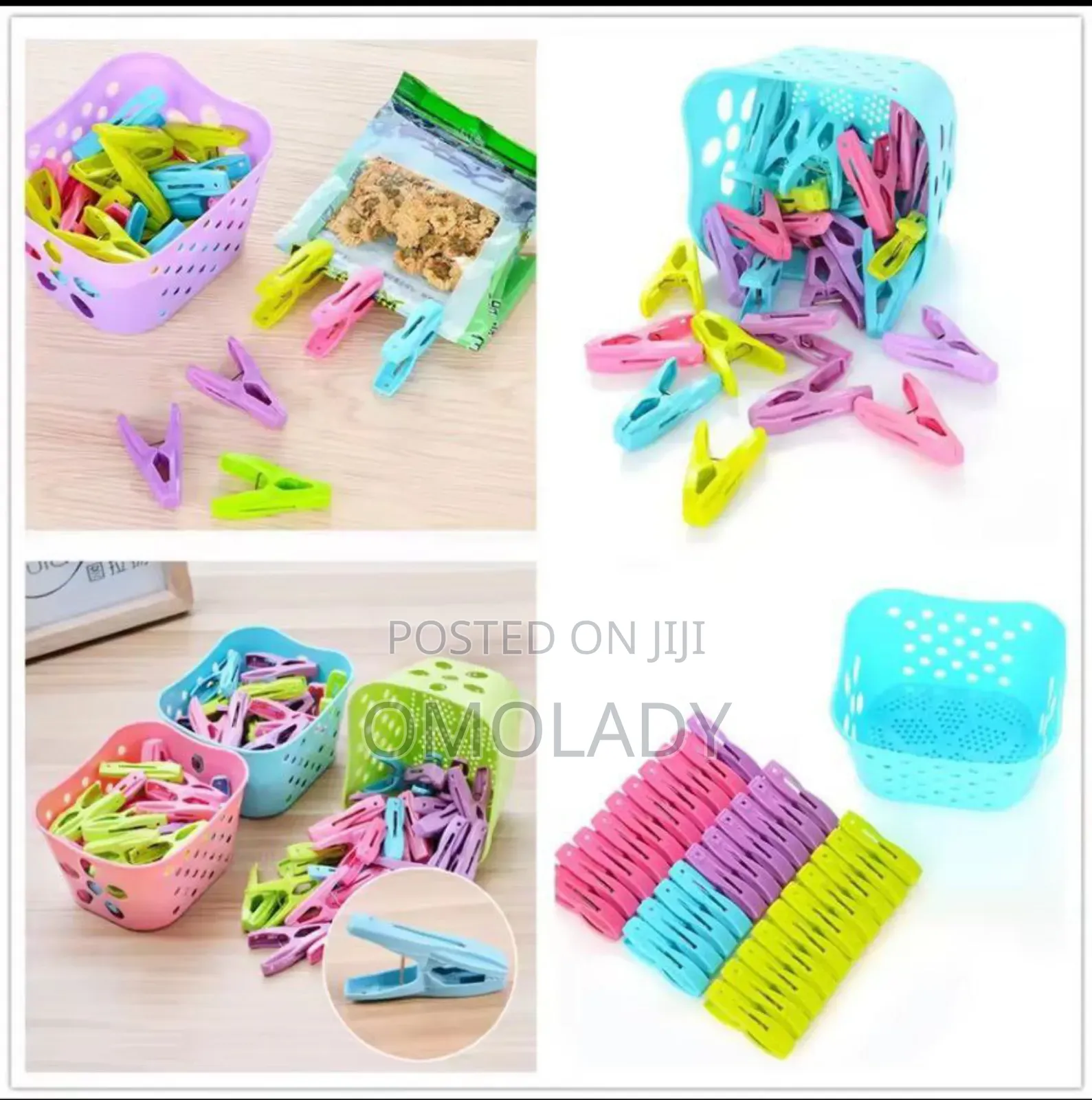 30pcs Heavy Duty Strong Laundry Pegs With Storage Basket