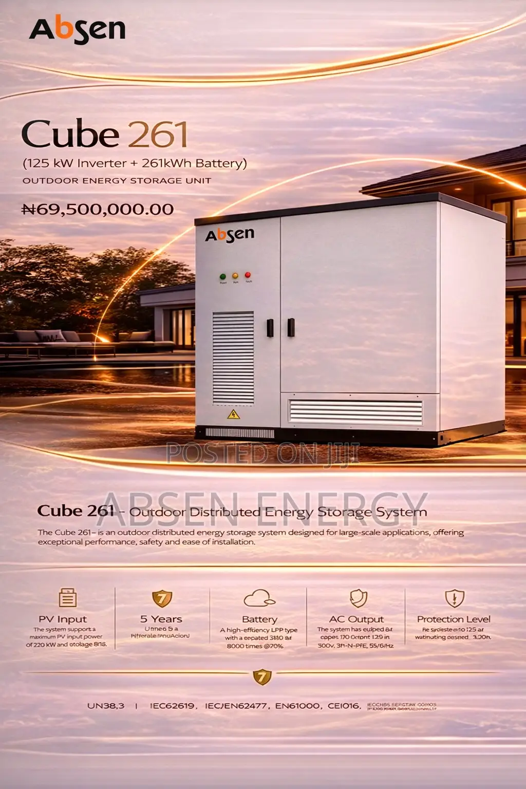 Cube 261 - 125kw + 261kwh Outdoor Energy Storage System