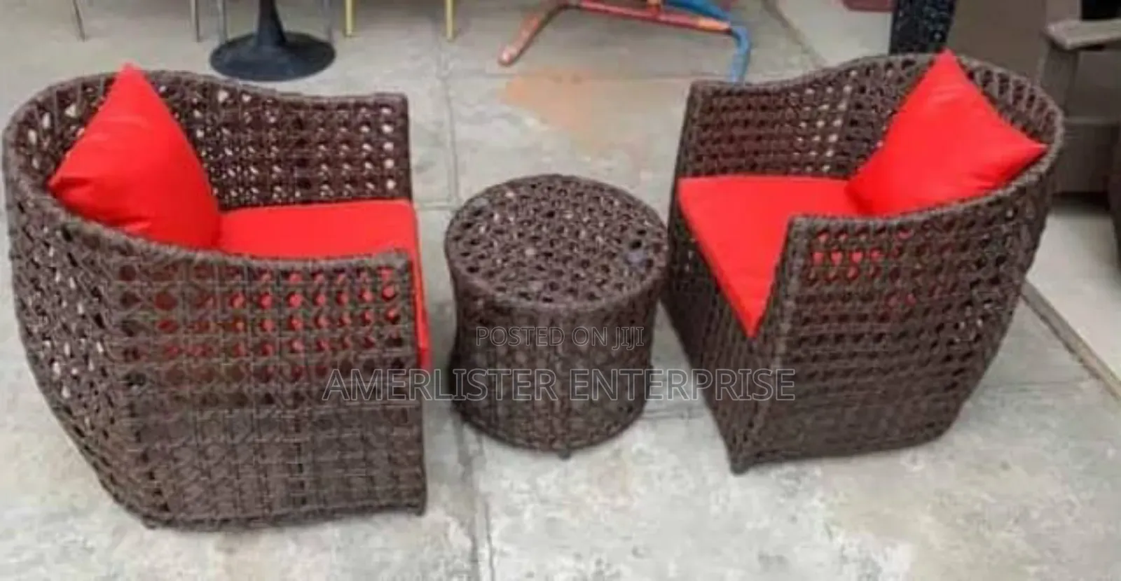 Lover's Rattan Chairs and Table