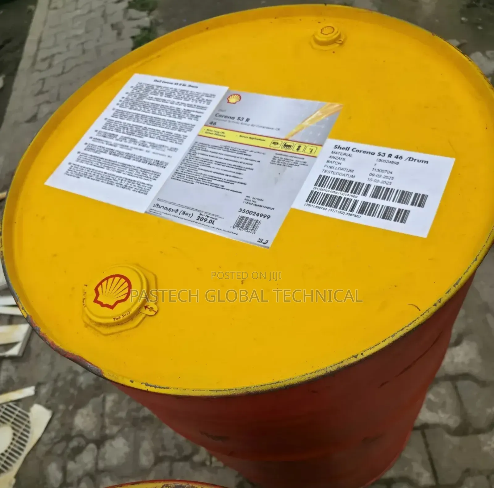 209l Drum Of Shell Corena S3 R 46 Air Compressor Oil
