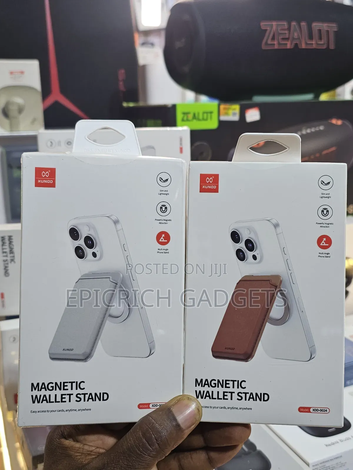 Magnetic Leather Wallet Card Holder Phone Stand