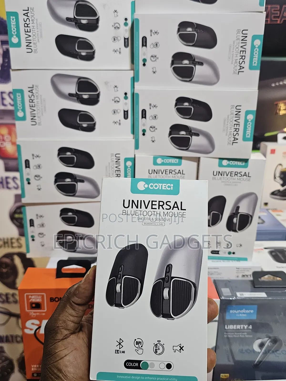 Coteci Universal Bluetooth Mouse Rechargeable Dual Mode
